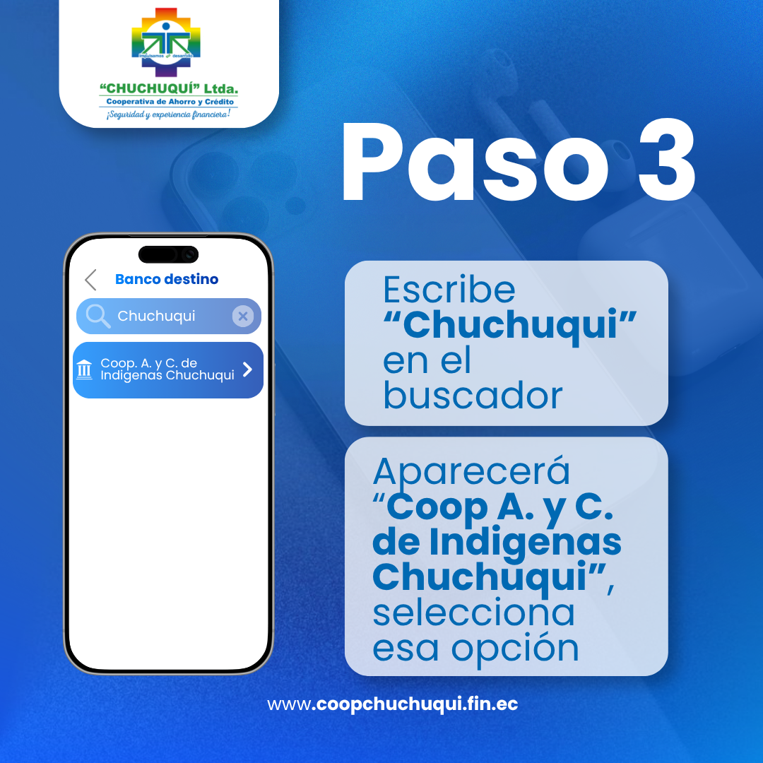 Paso 3: Buscar Cooperativa Chuchuquí