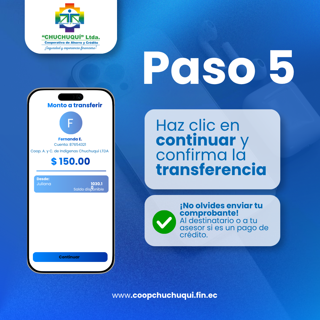 Paso 5: Confirmar transferencia