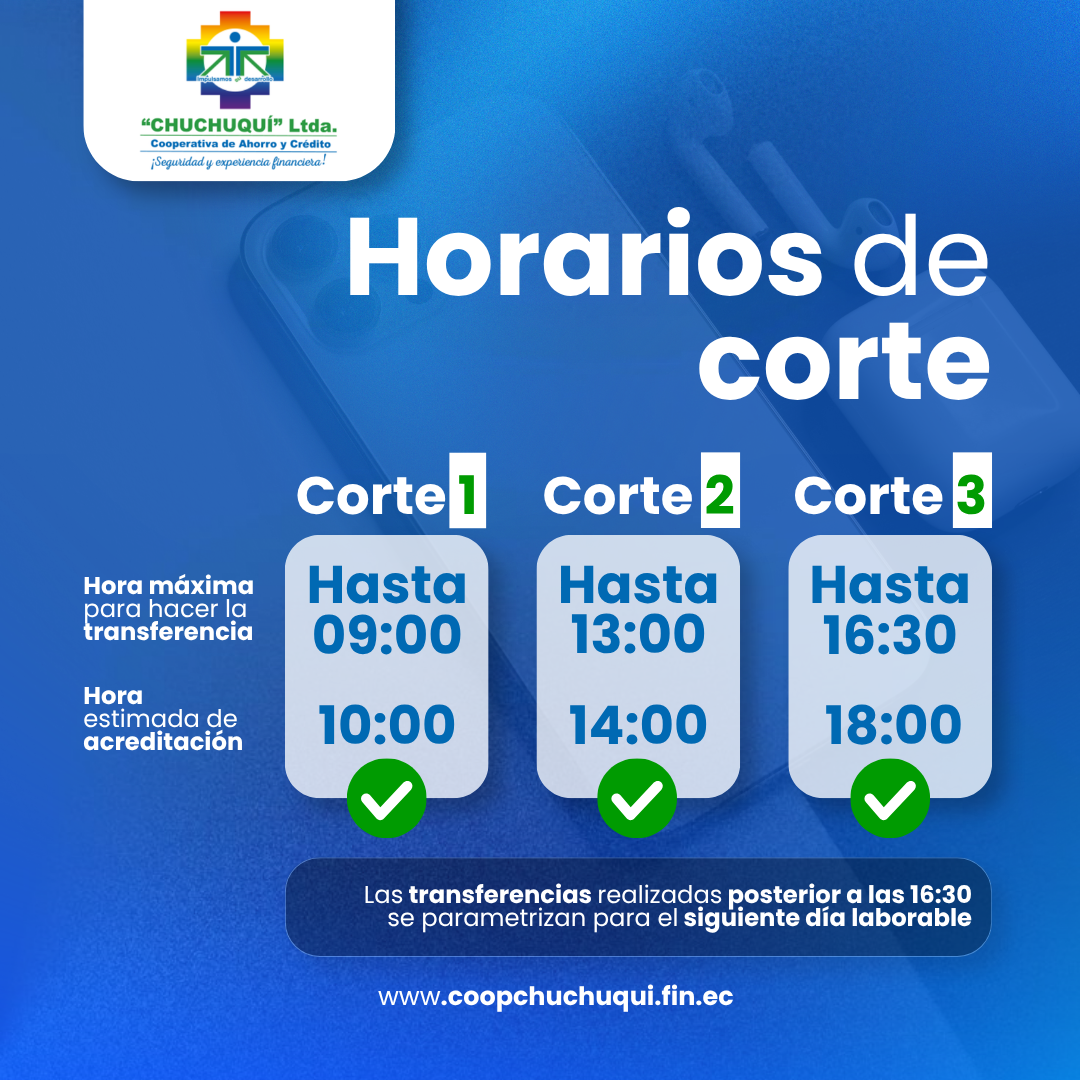 Horarios de corte de transferencias